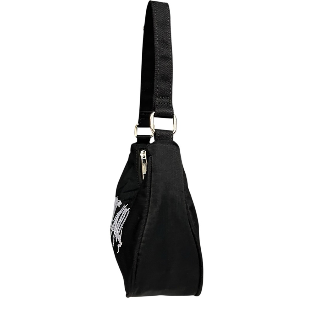 Dolls Kill Logo Mini Hobo Shoulder Bag Black Y2K Goth Streetwear Purse - Picture 3 of 9